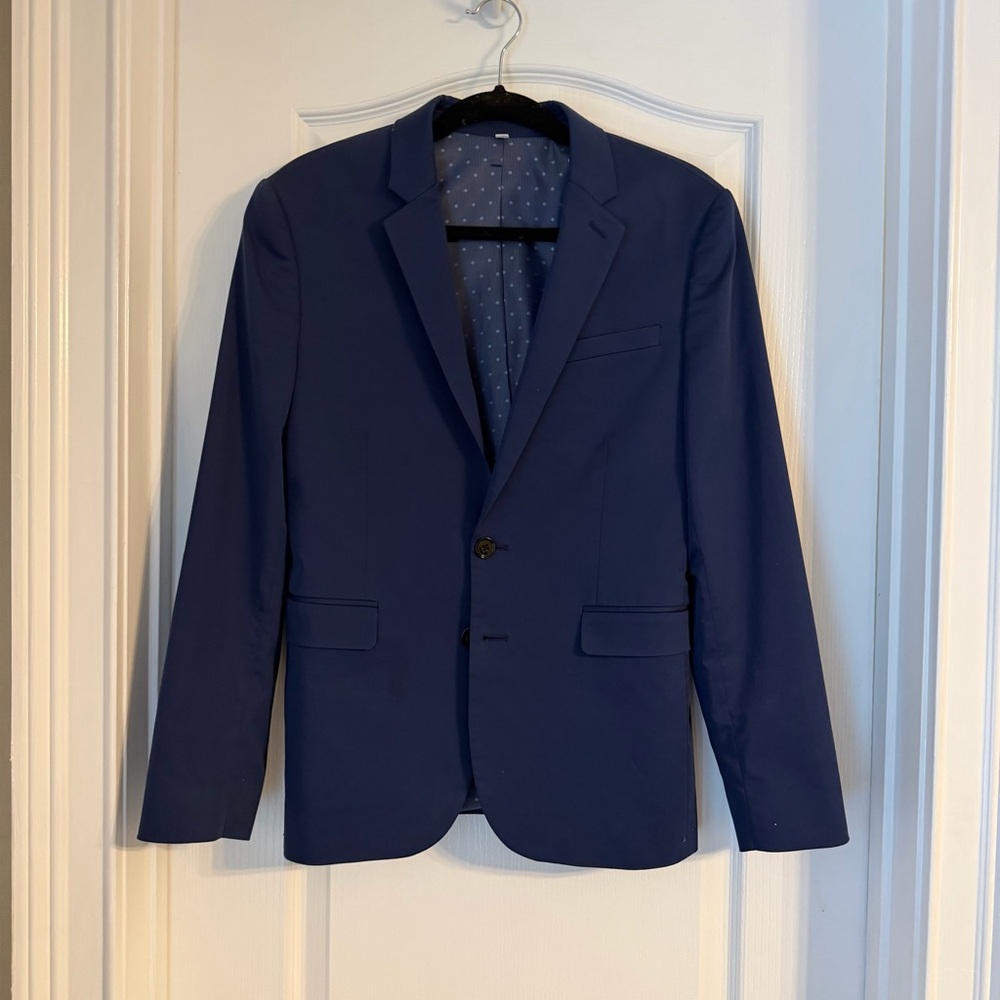 Express Men Slim Blue Suit Jacket 36 Short